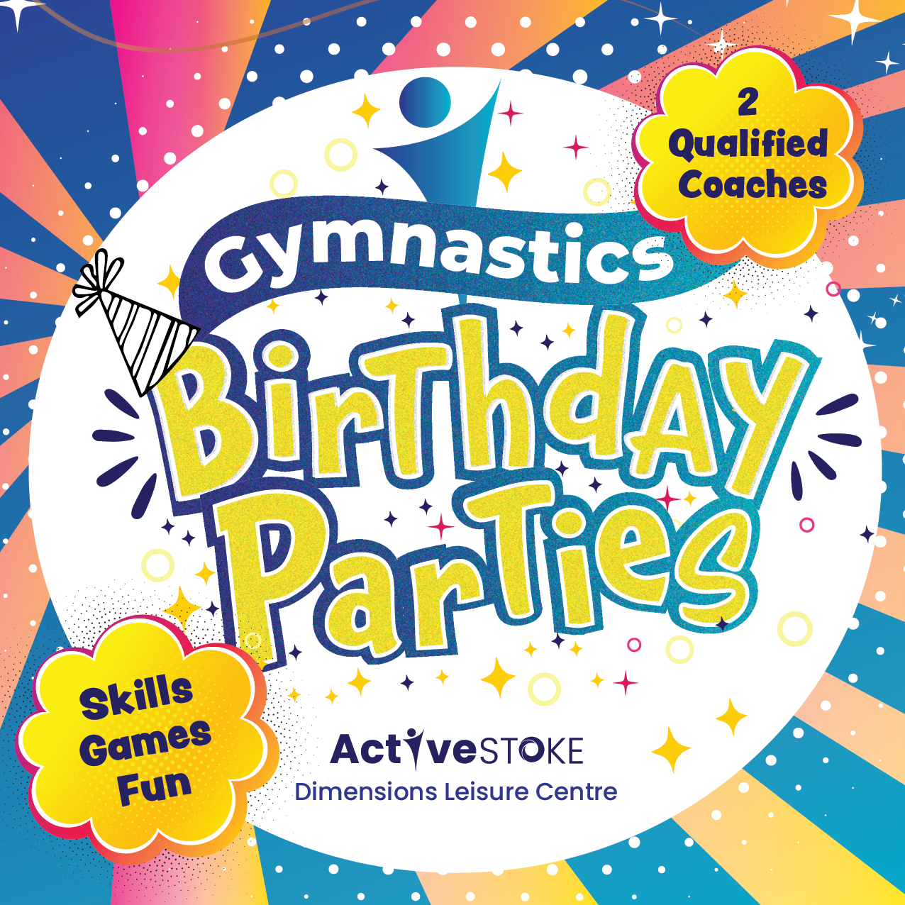 Gymnastics Birthday Parties at Active Stoke Dimensions Leisure Centre