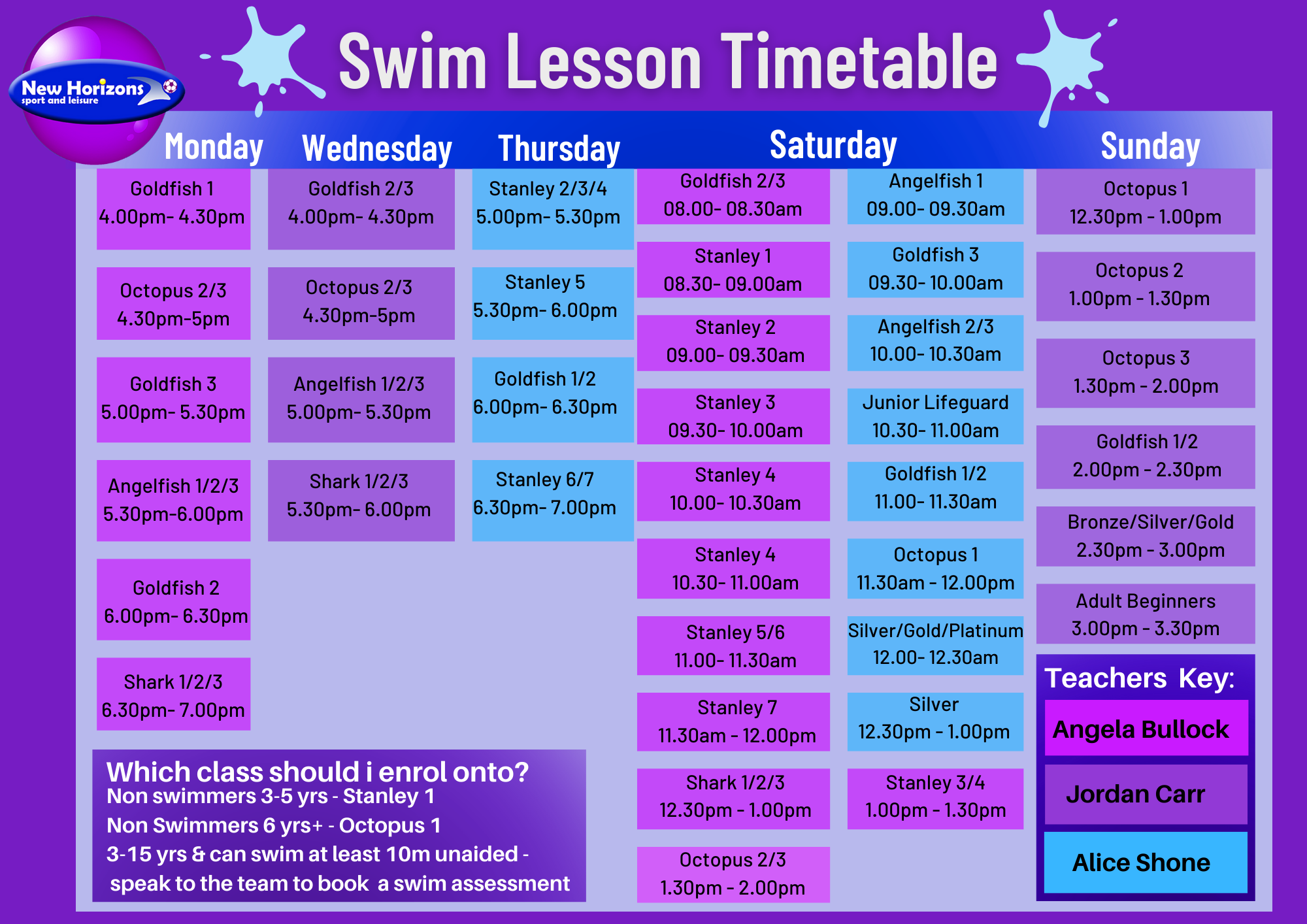 Swimming lesson tiames