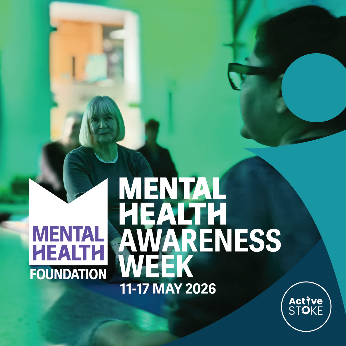 Image showing a yoga session promoting taking action for Mental Health Awareness Week